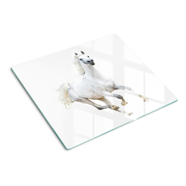 Glass kitchen board White horse in motion