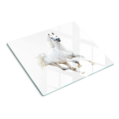 Glass kitchen board White horse in motion
