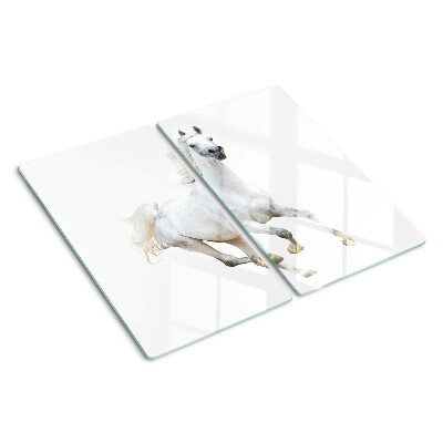 Glass kitchen board White horse in motion
