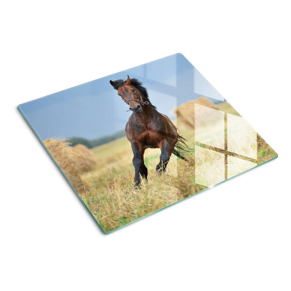 Glass chopping board Horse in the meadow