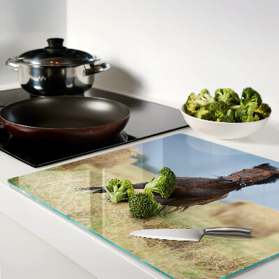 Glass chopping board Horse in the meadow