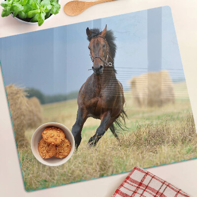 Glass chopping board Horse in the meadow
