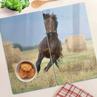 Glass chopping board Horse in the meadow