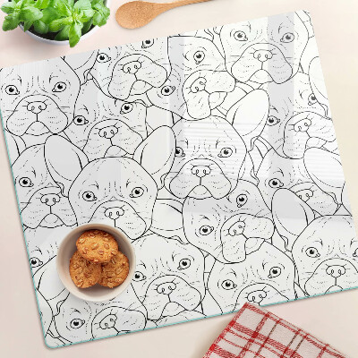 Glass kitchen board French Bulldog Dogs