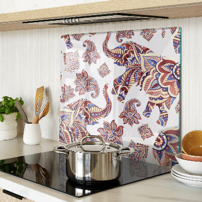 Glass chopping board Paisley pattern with flowers