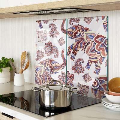 Glass chopping board Paisley pattern with flowers