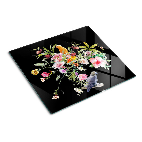 Glass chopping board Flowers and birds