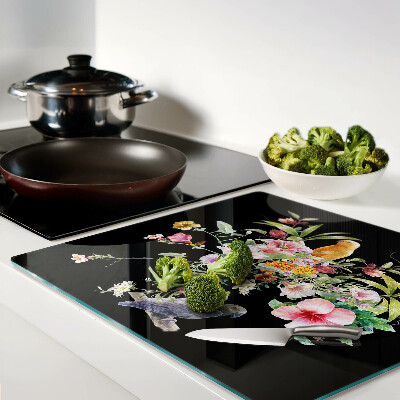 Glass chopping board Flowers and birds