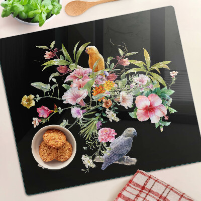 Glass chopping board Flowers and birds