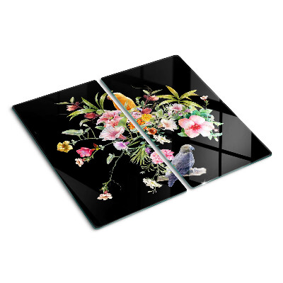 Glass chopping board Flowers and birds