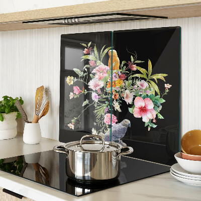 Glass chopping board Flowers and birds