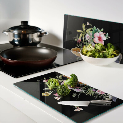 Glass chopping board Flowers and birds