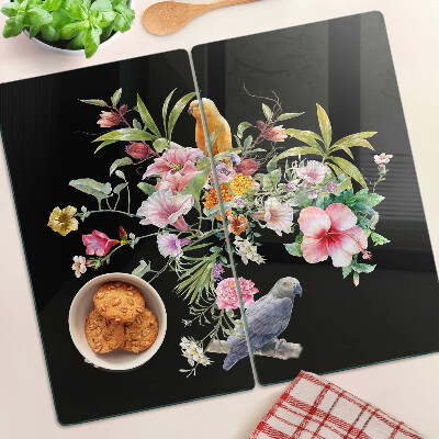 Glass chopping board Flowers and birds