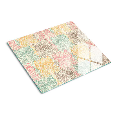 Glass kitchen board Flower and bird motif
