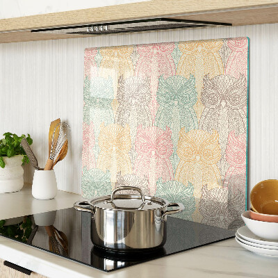 Glass kitchen board Flower and bird motif