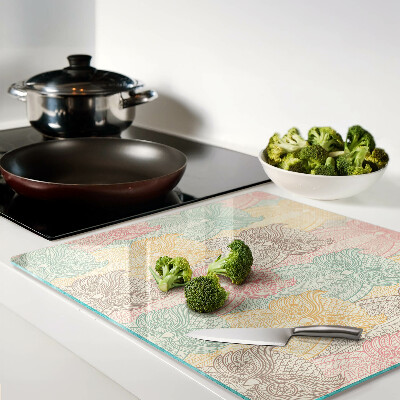 Glass kitchen board Flower and bird motif