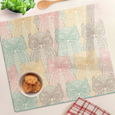 Glass kitchen board Flower and bird motif