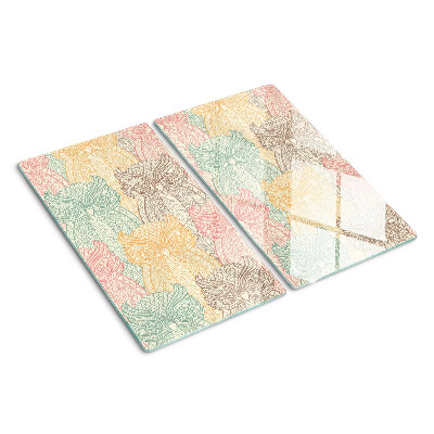 Glass kitchen board Flower and bird motif