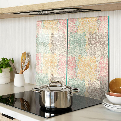 Glass kitchen board Flower and bird motif