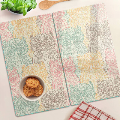 Glass kitchen board Flower and bird motif