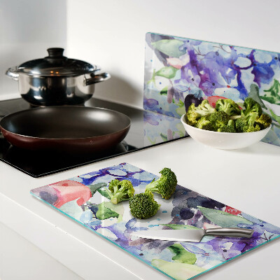 Glass chopping board Bird on a background of flowers