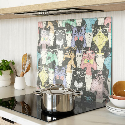 Glass chopping board Cats with glasses