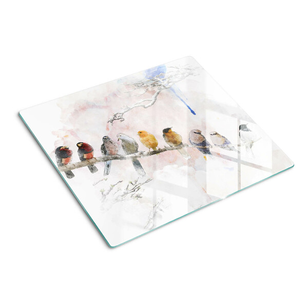 Glass chopping board Birds on a branch