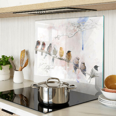 Glass chopping board Birds on a branch