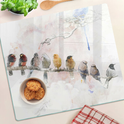 Glass chopping board Birds on a branch