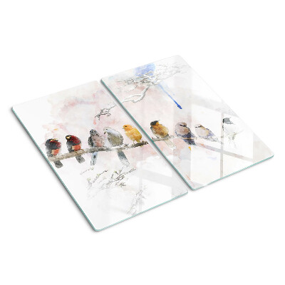 Glass chopping board Birds on a branch