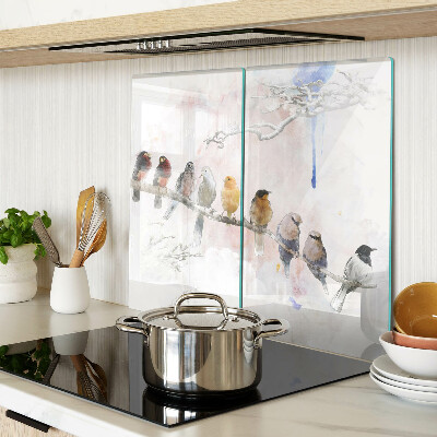 Glass chopping board Birds on a branch