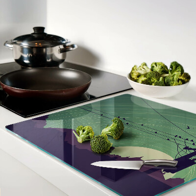 Glass chopping board Birds on Electric Wires