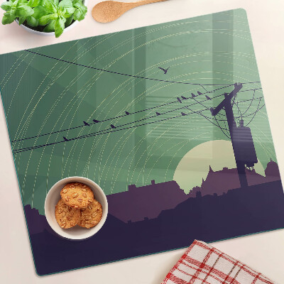 Glass chopping board Birds on Electric Wires
