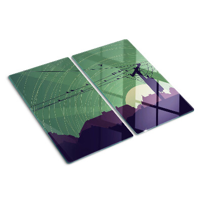 Glass chopping board Birds on Electric Wires