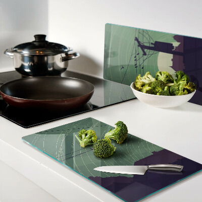Glass chopping board Birds on Electric Wires