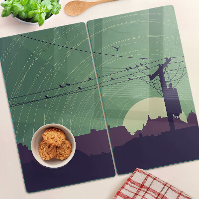 Glass chopping board Birds on Electric Wires