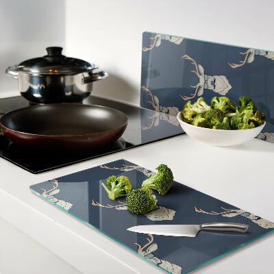 Glass chopping board Reindeer in sunglasses