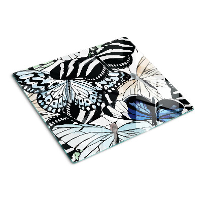 Glass kitchen board Butterfly motif in different colors