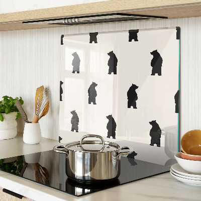 Glass kitchen board Bear Silhouettes