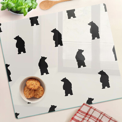 Glass kitchen board Bear Silhouettes