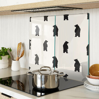 Glass kitchen board Bear Silhouettes