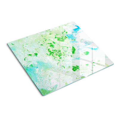 Glass kitchen board Abstract swirls in green and blue