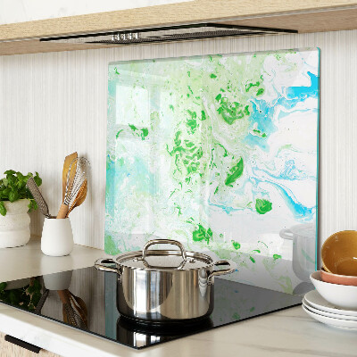 Glass kitchen board Abstract swirls in green and blue