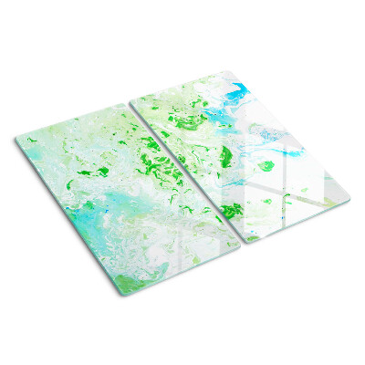 Glass kitchen board Abstract swirls in green and blue