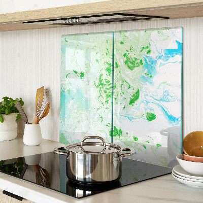 Glass kitchen board Abstract swirls in green and blue