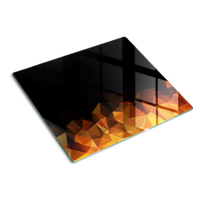 Glass kitchen board Burning fire in geometric style