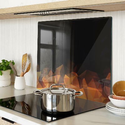 Glass kitchen board Burning fire in geometric style