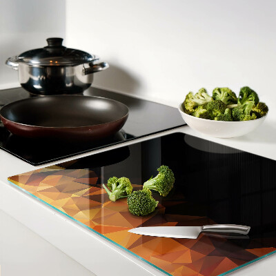 Glass kitchen board Burning fire in geometric style