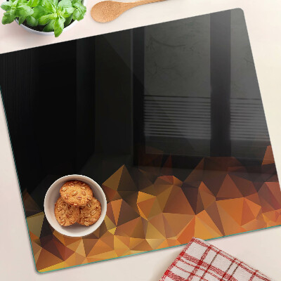 Glass kitchen board Burning fire in geometric style