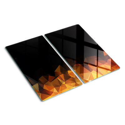 Glass kitchen board Burning fire in geometric style
